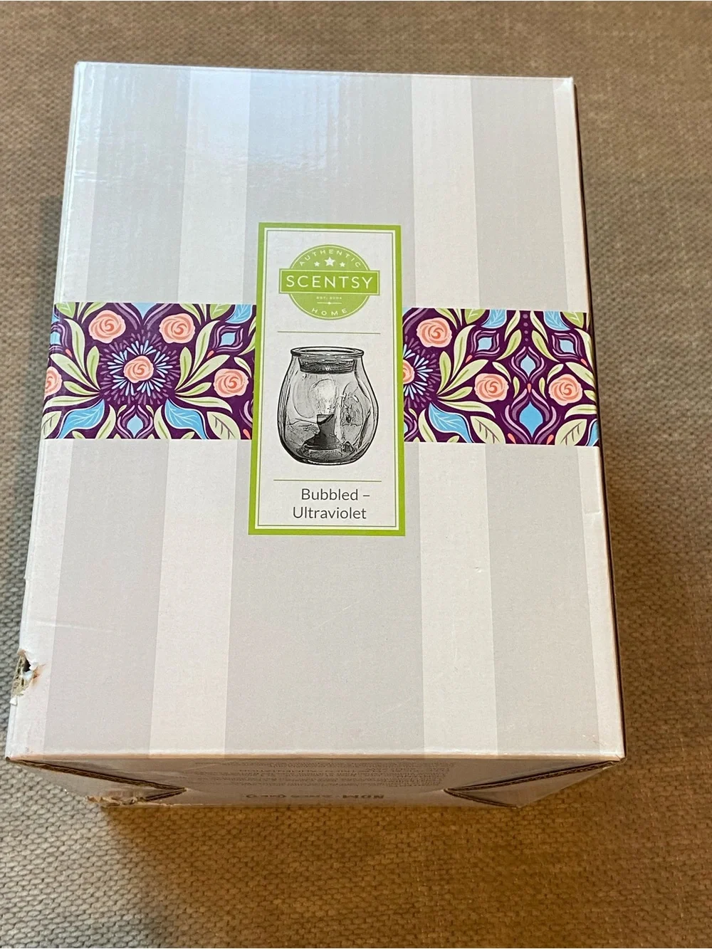 Purple Glass Table Lamp Wax Warmer - Scentsy Bubbled Ultraviolet